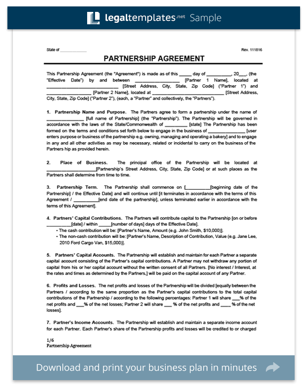 Multiple Partnership Agreement Template