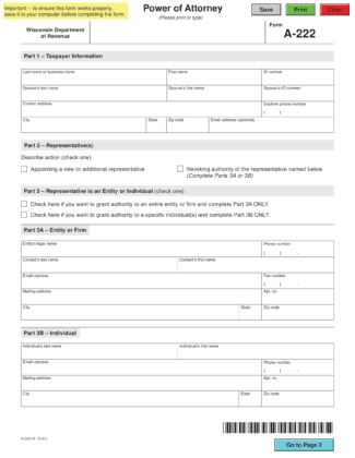 Free Wisconsin Tax Power Of Attorney Form A Pdf