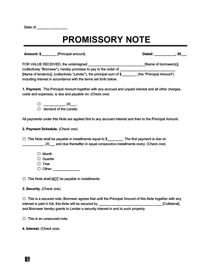 Secured Promissory Note Template from legaltemplates.net