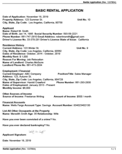 Rental Application Form | PDF &amp; Word Download | BoloForms