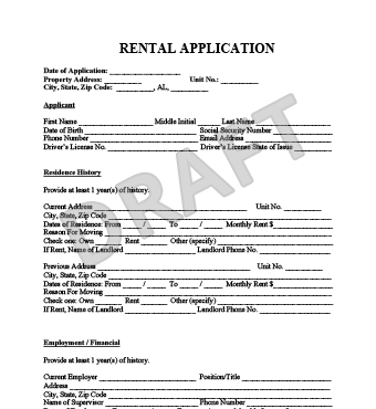 Rental Application 1