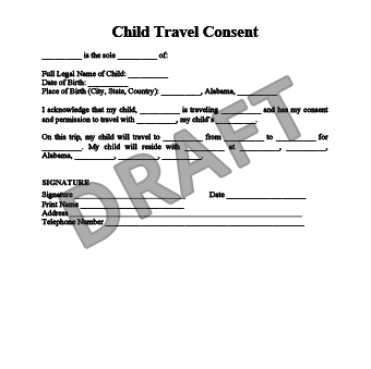Child Travel Consent Form - Create a Letter of Consent