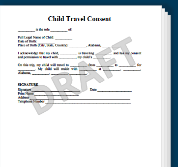 Child Travel Consent Form - Create a Letter of Consent