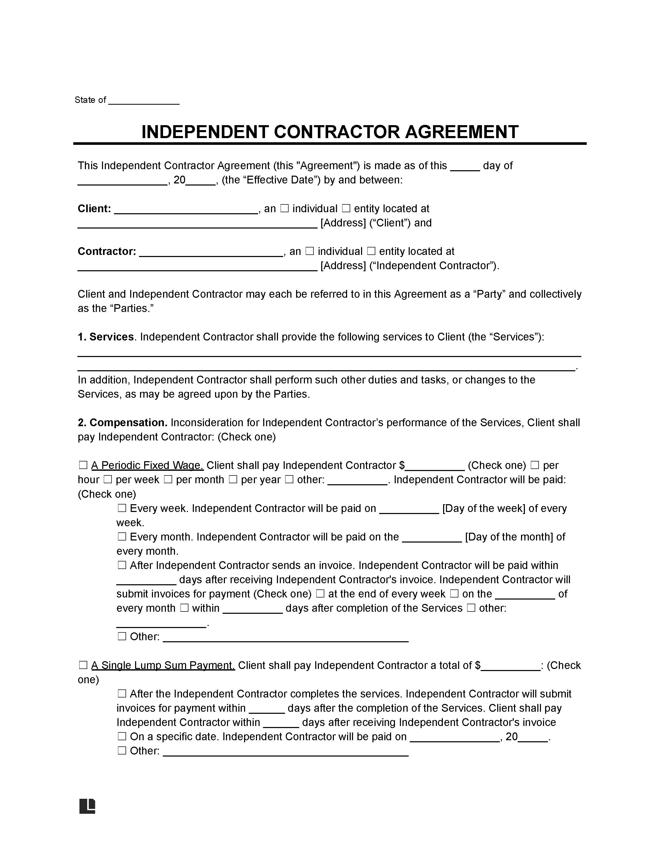 Social worker independent contractor agreement