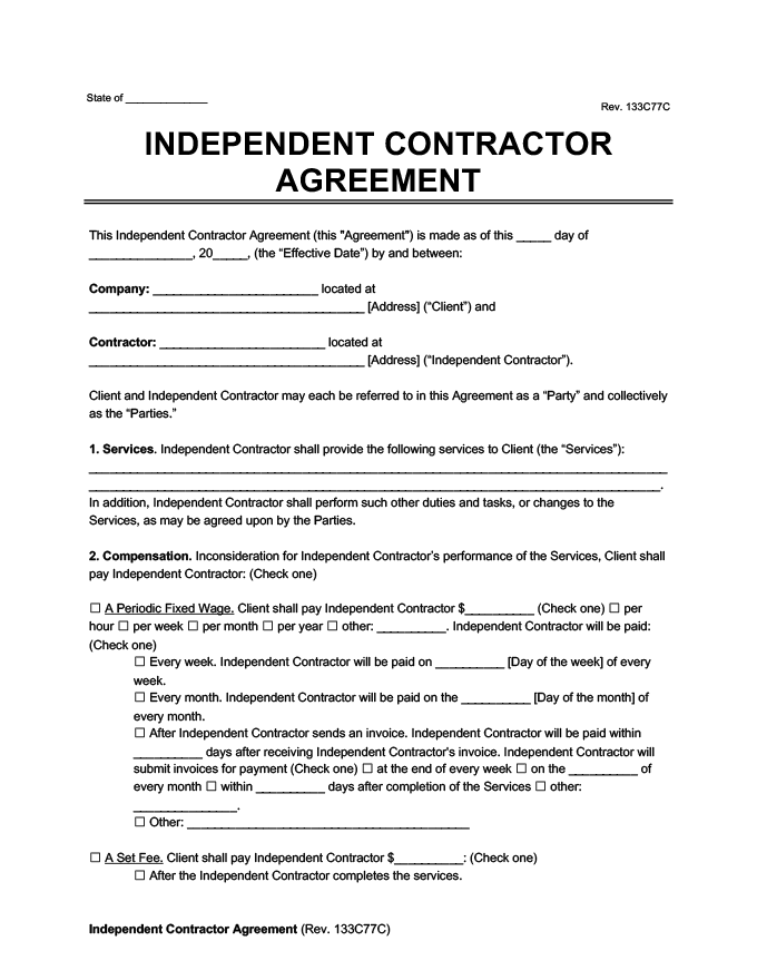 Free Independent Contractor For Real Estate Agreement Template