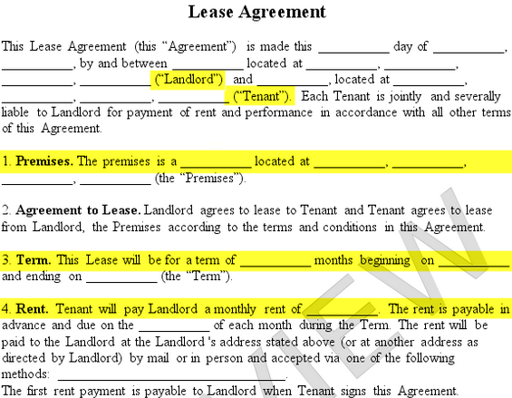 An example of an agreement that contains all of the necessary basic 