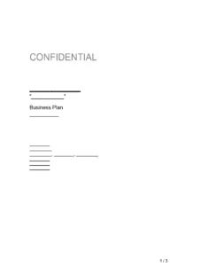 Business Plan Template Example Form