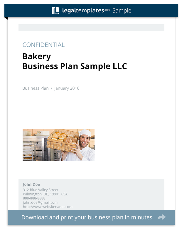 business plan sample for bakery