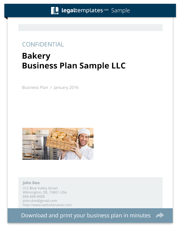 Bakery Business Plan Sample Legal Templates