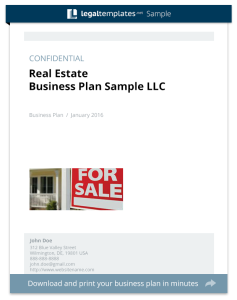 Real Estate Investment Company Business Plan Sample