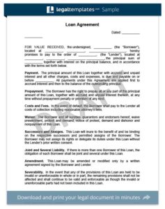 Loan Agreement Template Between Employer And Employee