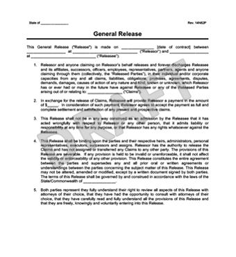 release liability waiver general form sample-thumbnail