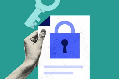 A person holding a piece of paper with a lock on it, signaling how they will effectively handle a breach of confidentiality