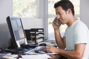 landlord on the phone calling and checking a tenant's references