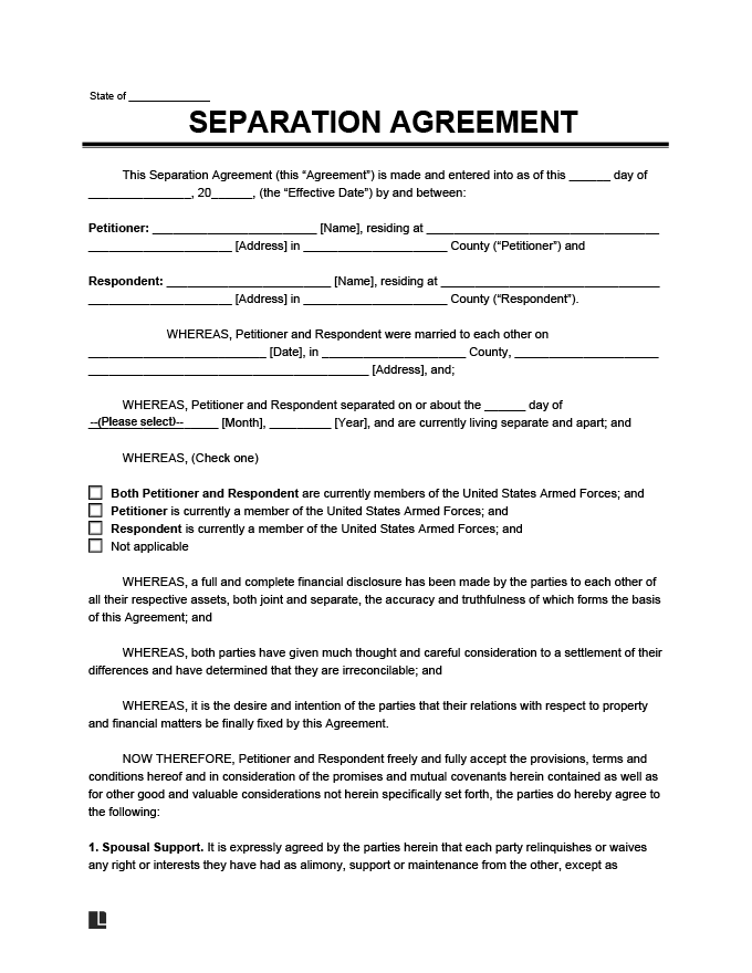 Can I Write My Own Separation Agreement In Ny