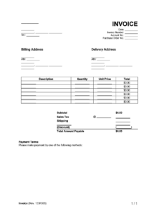 Invoice example form