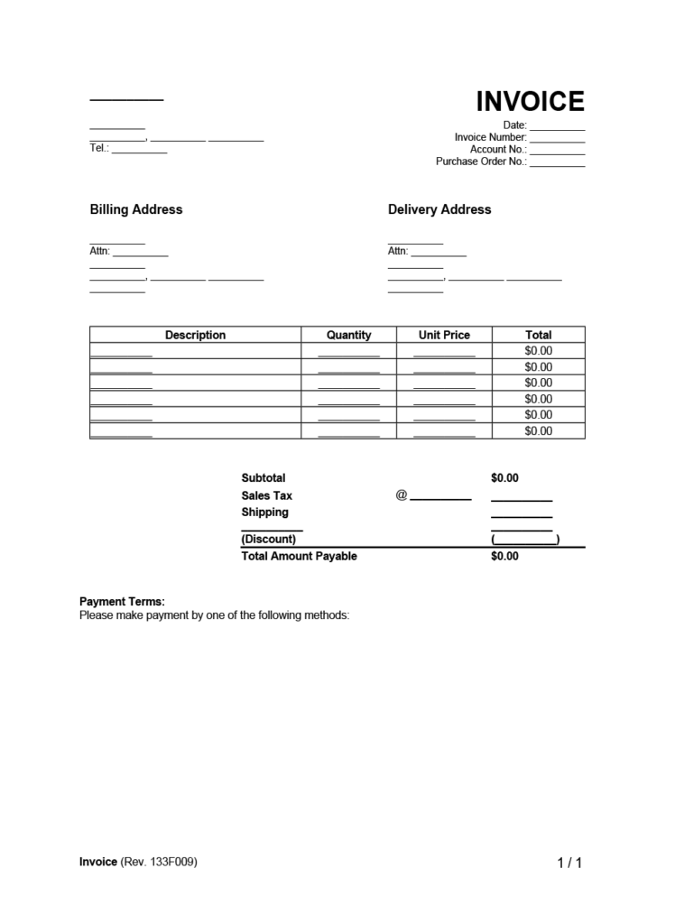 Free Invoice Templates | Printable PDF, Word, Excel