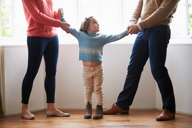 Divorced parents fight over the custody of their child