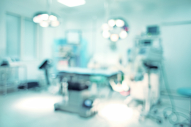 Blurred hospital operating room