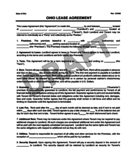 ohio residential leaserental agreement forms template free pdf