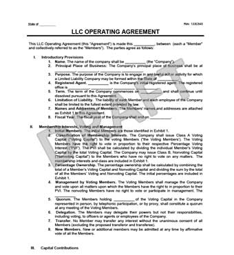 LLC Operating Agreement Template  Create a Free LLC Agreement