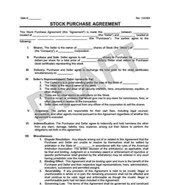 Stock Purchase Agreement (SPA)  Create & Download a Free Form