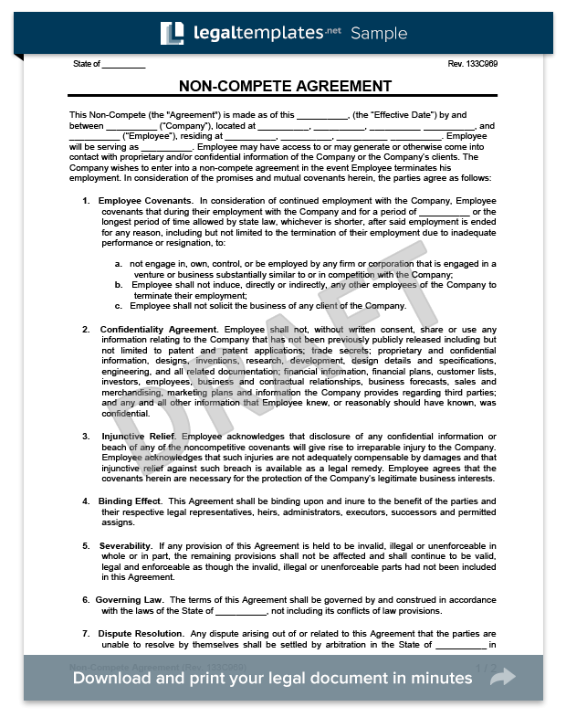 Employee Non Compete Agreement Template from legaltemplates.net