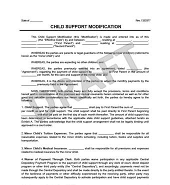 Child Support Modification Create Download A Free Template