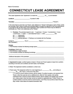 Free Connecticut Lease Agreement Form | Legal Templates