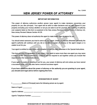 Free New Jersey Power of Attorney Forms | PDF & Word Downloads | Legal