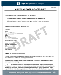 Free Arizona Power of Attorney Forms | PDF &amp; Word Downloads | Legal ...