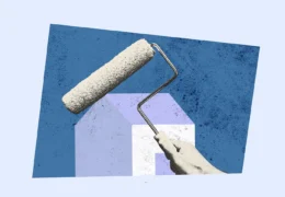 A paint roller painting over normal wear and tear in rentals