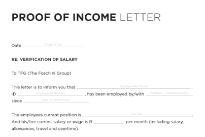 Proof перевод. Proof of Income.