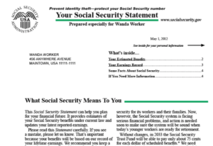 social security statement for proof of income