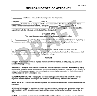 Free Michigan Power of Attorney Forms | PDF & Word Downloads | Legal ...