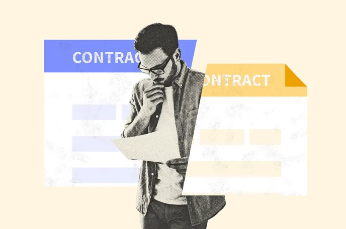 A man reading two contracts trying to understand the differences between being an independent contractor vs employee