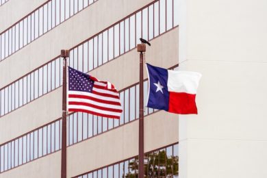 texas and american flags