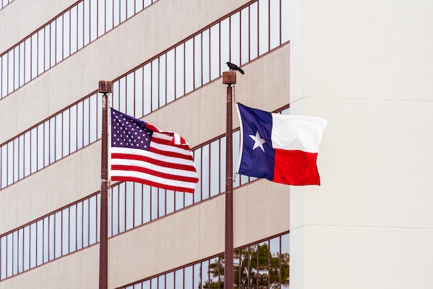 texas and american flags