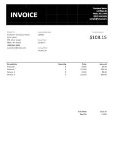 basic invoice template excel sample image