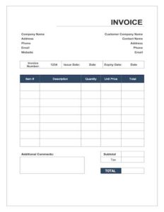 professional invoice template google sheets