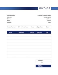 basic invoice template word sample image