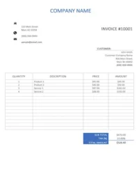 construction invoice template sample