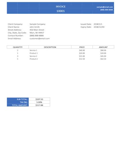 contractor invoice template sample image