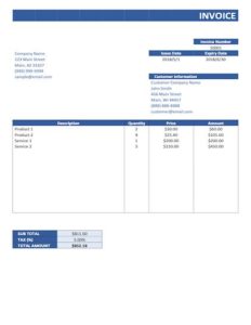 simple invoice template pdf sample image