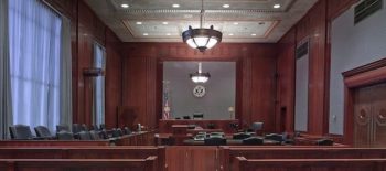 an empty courtroom before the probate process begins
