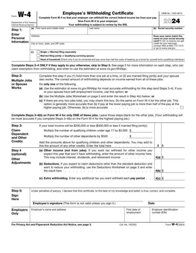 2024 IRS Form W-4