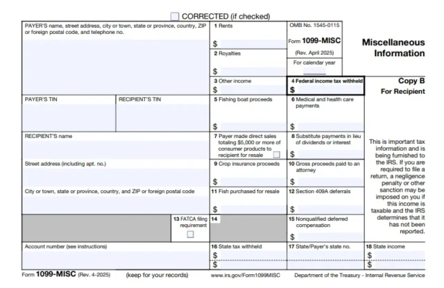 2025 Form 1099-MISC template