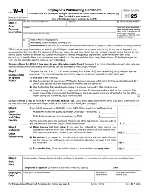 2025 IRS Form W-4