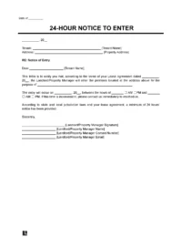 Free Landlord Notice to Enter Template | PDF & Word