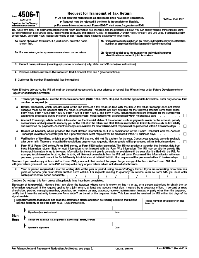 Form 4506 T Legal Templates